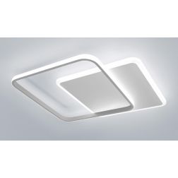 DECLINE 2 PLAFONIERA LED 50W LUCE CCT 3000K-4000K IN METALLO BIANCO E SABBIA DESIGN MODERNO