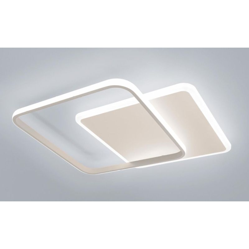 DECLINE 2 PLAFONIERA LED 50W LUCE CCT 3000K-4000K IN METALLO BIANCO E SABBIA DESIGN MODERNO