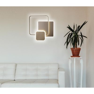 DECLINE 3 PLAFONIERA LED 60W LUCE CCT 3000K-4000K IN METALLO BIANCO E SABBIA DESIGN MODERNO