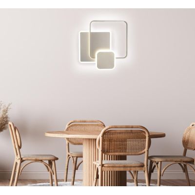 DECLINE 3 PLAFONIERA LED 60W LUCE CCT 3000K-4000K IN METALLO BIANCO E SABBIA DESIGN MODERNO
