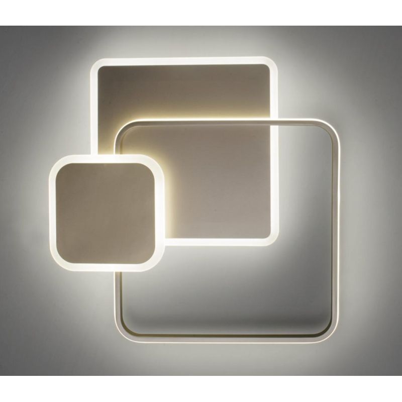 DECLINE 3 PLAFONIERA LED 60W LUCE CCT 3000K-4000K IN METALLO BIANCO E SABBIA DESIGN MODERNO