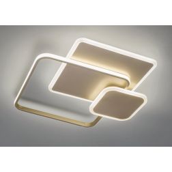 DECLINE 3 PLAFONIERA LED 60W LUCE CCT 3000K-4000K IN METALLO BIANCO E SABBIA DESIGN MODERNO