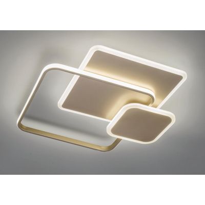DECLINE 3 PLAFONIERA LED 60W LUCE CCT 3000K-4000K IN METALLO BIANCO E SABBIA DESIGN MODERNO