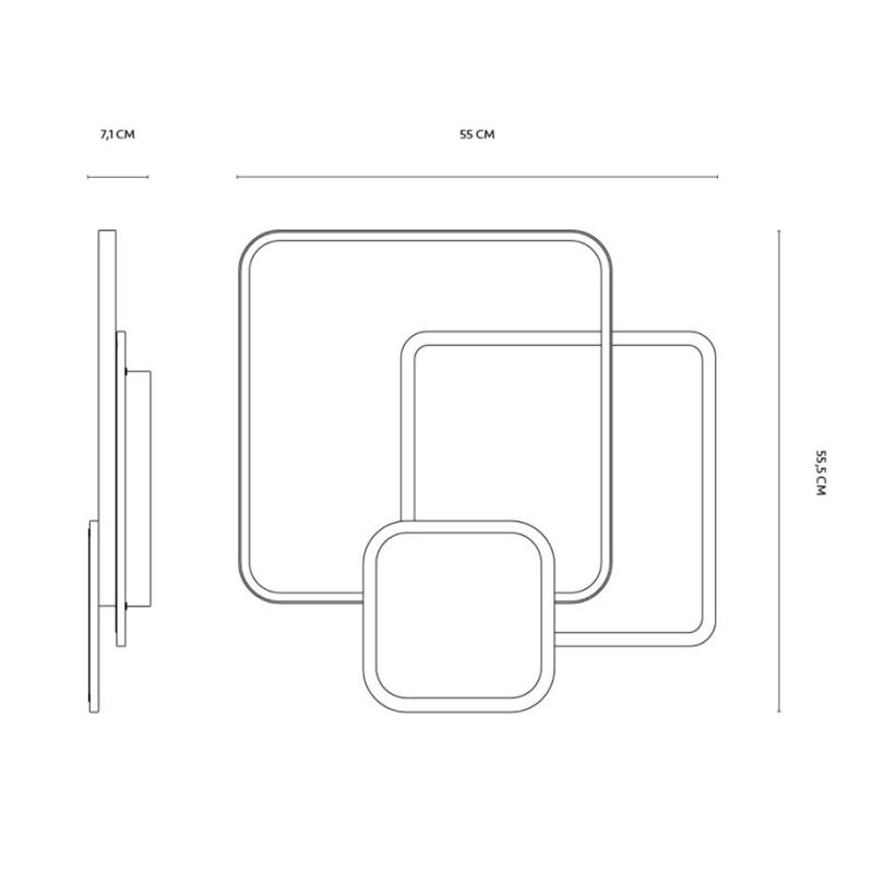 DECLINE 3 PLAFONIERA LED 60W LUCE CCT 3000K-4000K IN METALLO BIANCO E SABBIA DESIGN MODERNO