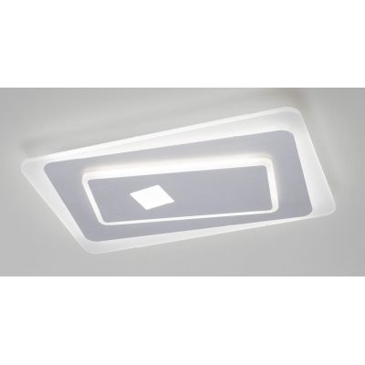 BRIGHTON PLAFONIERA RETTANGOLARE LED 40W LUCE CCT 3000K-4000K IN METALLO BIANCO E SABBIA MODERNA