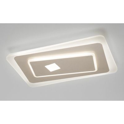 BRIGHTON PLAFONIERA RETTANGOLARE LED 40W LUCE CCT 3000K-4000K IN METALLO BIANCO E SABBIA MODERNA