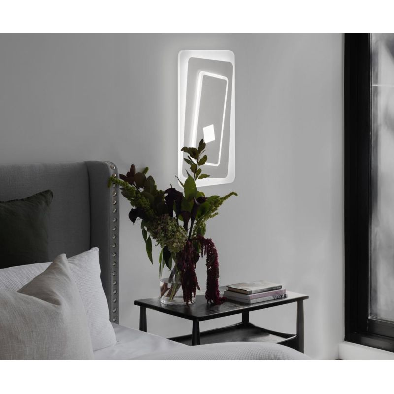 BRIGHTON PLAFONIERA RETTANGOLARE LED 40W LUCE CCT 3000K-4000K IN METALLO BIANCO E SABBIA MODERNA