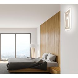 BRIGHTON PLAFONIERA RETTANGOLARE LED 60W LUCE CCT 3000K-4000K IN METALLO BIANCO E SABBIA MODERNA 2