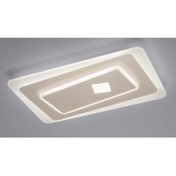 BRIGHTON PLAFONIERA RETTANGOLARE LED 60W LUCE CCT 3000K-4000K IN METALLO BIANCO E SABBIA MODERNA