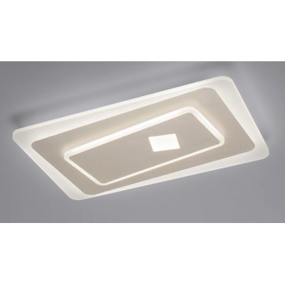 BRIGHTON PLAFONIERA RETTANGOLARE LED 60W LUCE CCT 3000K-4000K IN METALLO BIANCO E SABBIA MODERNA