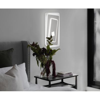 BRIGHTON PLAFONIERA RETTANGOLARE LED 60W LUCE CCT 3000K-4000K IN METALLO BIANCO E SABBIA MODERNA