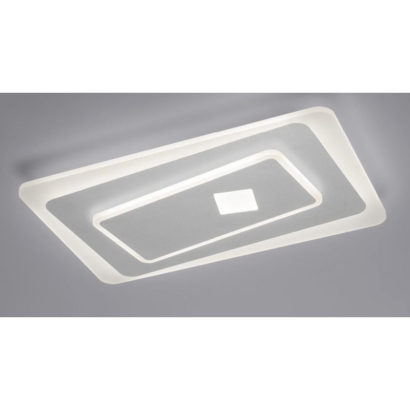 BRIGHTON PLAFONIERA RETTANGOLARE LED 60W LUCE CCT 3000K-4000K IN METALLO BIANCO E SABBIA MODERNA