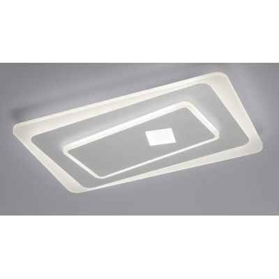 BRIGHTON PLAFONIERA RETTANGOLARE LED 60W LUCE CCT 3000K-4000K IN METALLO BIANCO E SABBIA MODERNA