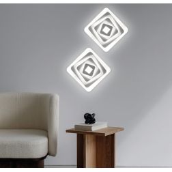 CLEO PLAFONIERA APPLIQUE LED INTEGRATO LUCE CCT 3000K-4000K IN METALLO BIANCO MODERNA IN 2 MISURE