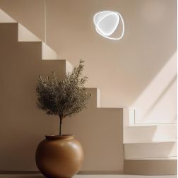 CIOP PLAFONIERA STRAVAGANTE LED 36W LUCE CCT 3000K-4000K IN METALLO BIANCO DESIGN MODERNO 2
