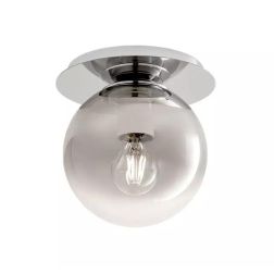 BERRY PLAFONIERA SFERICA D20 CM METALLO CROMO LAMPADINA ATTACCO E27 DESIGN MODERNO 2