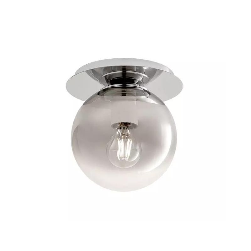 BERRY PLAFONIERA SFERICA D20 CM METALLO CROMO LAMPADINA ATTACCO E27 DESIGN MODERNO