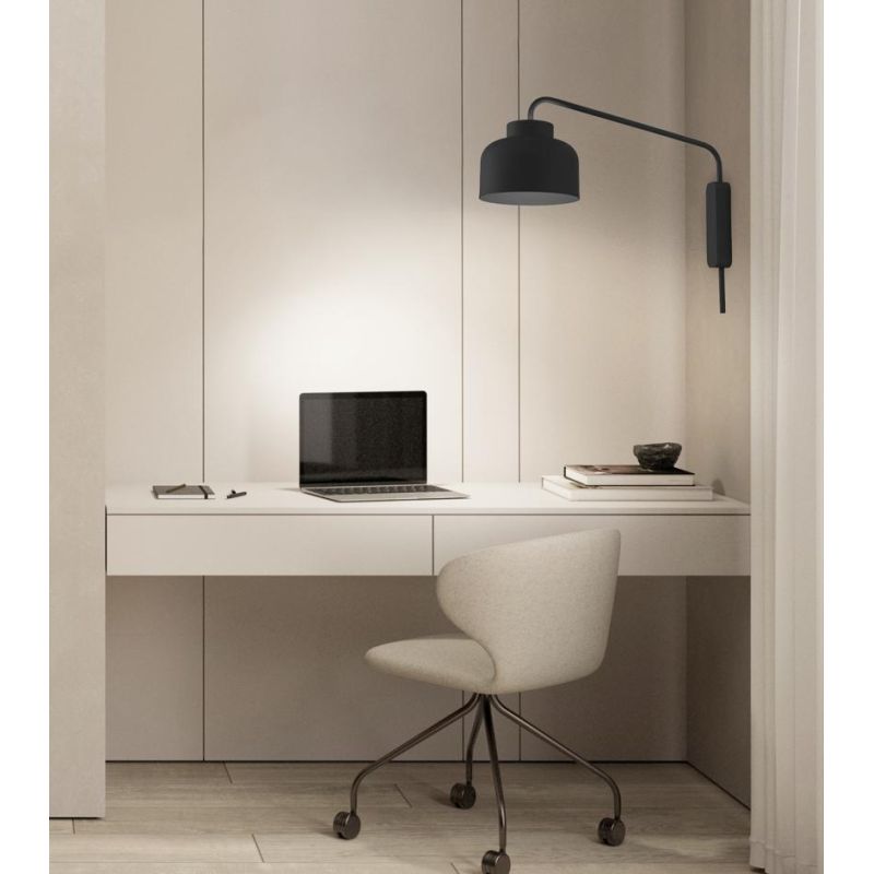 BOTTONE APPLIQUE CON BRACCIO LED 24W LUCE DIMMERABILE UP & DOWN ALLUMINIO 4 COLORI DESIGN MODERNO