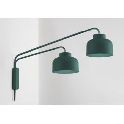 BOTTONE APPLIQUE 2 LUCI ORIENTABILI LED 48W LUCE DIMMERABILE UP & DOWN ALLUMINIO 4 COLORI DESIGN MODERNO