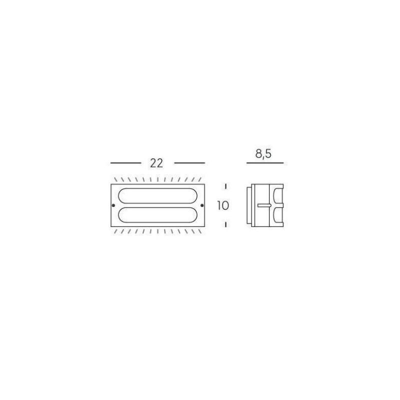 SQUBA APPLIQUE DA ESTERNO IP54 MODERNA IN ALLUMINIO BIANCO ANTRACITE O MARRONE DI SOVIL Sovil - Cristalensi Shop Online