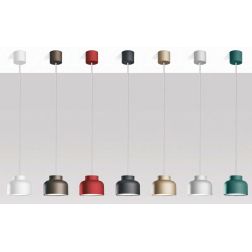 BOTTONE SOSPENSIONE SINGOLA D10 CM IN ALLUMINIO 7 COLORI LAMPADINA ATTACCO GX53 DESIGN MODERNO