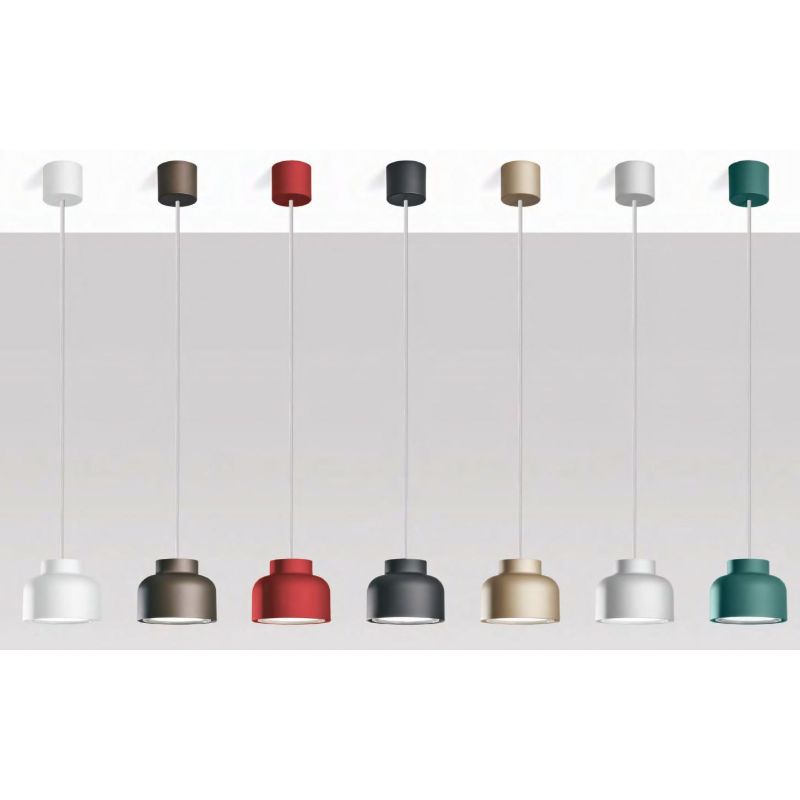 BOTTONE SOSPENSIONE SINGOLA D10 CM IN ALLUMINIO 7 COLORI LAMPADINA ATTACCO GX53 DESIGN MODERNO