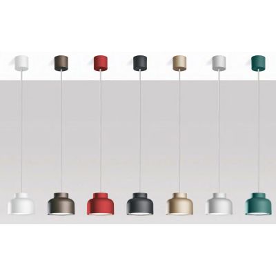 BOTTONE SOSPENSIONE SINGOLA D10 CM IN ALLUMINIO 7 COLORI LAMPADINA ATTACCO GX53 DESIGN MODERNO