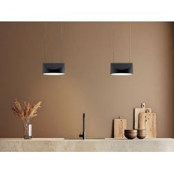 TARP SOSPENSIONE A LED ANTRACITE, BIANCA E SABBIA LUCE CCT 2700K-3000K-4000K 2 MISURE DESIGN MODERNO