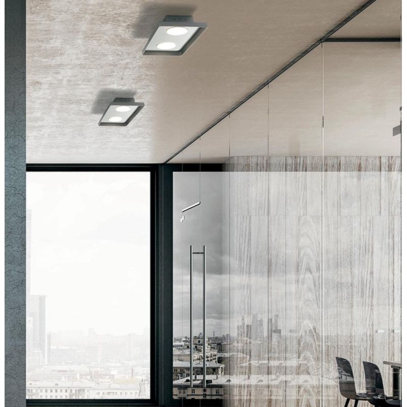 MULTIPOP APPLIQUE PLAFONIERA 2 LUCI IN ALLUMINIO 7 COLORI RETTANGOLARE LAMPADINE ATTACCO GX53 MODERNA