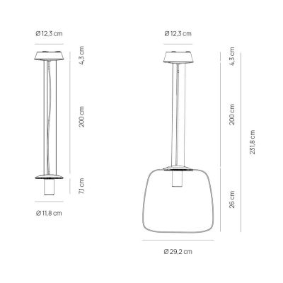 ETHEREA SOSPENSIONE SINGOLA BIANCA IN VETRO 2 MISURE CON LAMPADINA ATTACCO E27 DESIGN MODERNO