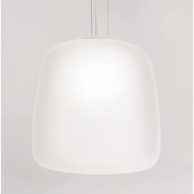 ETHEREA SOSPENSIONE SINGOLA BIANCA IN VETRO 2 MISURE CON LAMPADINA ATTACCO E27 DESIGN MODERNO