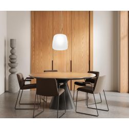 ETHEREA SOSPENSIONE SINGOLA BIANCA IN VETRO 2 MISURE CON LAMPADINA ATTACCO E27 DESIGN MODERNO 2