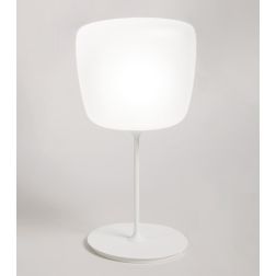 ETHEREA LAMPADA DA TAVOLO IN VETRO BIANCO ALTEZZA 56 CM CON LAMPADINA ATTACCO E27 DESIGN MODERNO
