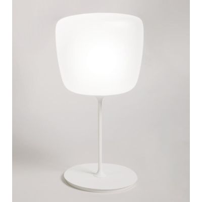 ETHEREA LAMPADA DA TAVOLO IN VETRO BIANCO ALTEZZA 56 CM CON LAMPADINA ATTACCO E27 DESIGN MODERNO