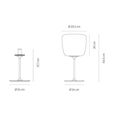 ETHEREA LAMPADA DA TAVOLO IN VETRO BIANCO ALTEZZA 56 CM CON LAMPADINA ATTACCO E27 DESIGN MODERNO