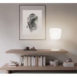 ETHEREA LAMPADA DA TAVOLO IN VETRO BIANCO ALTEZZA 56 CM CON LAMPADINA ATTACCO E27 DESIGN MODERNO 2