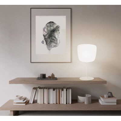 ETHEREA LAMPADA DA TAVOLO IN VETRO BIANCO ALTEZZA 56 CM CON LAMPADINA ATTACCO E27 DESIGN MODERNO