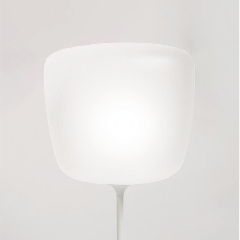 ETHEREA LAMPADA DA TAVOLO IN VETRO BIANCO ALTEZZA 56 CM CON LAMPADINA ATTACCO E27 DESIGN MODERNO