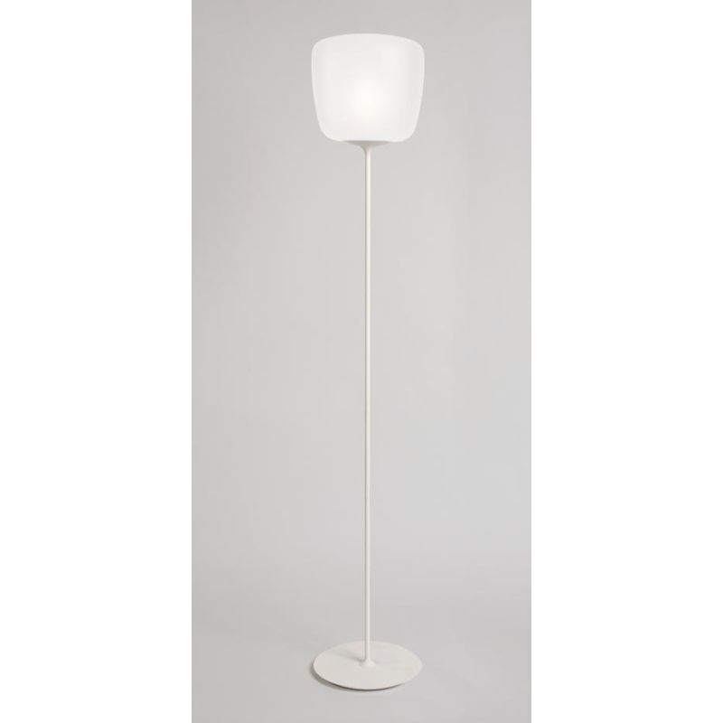 ETHEREA LAMPADA DA TERRA IN VETRO BIANCO ALTEZZA 173 CM CON LAMPADINA ATTACCO E27 DESIGN MODERNO