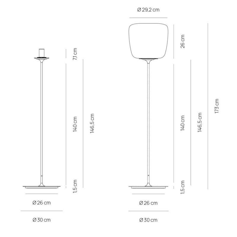 ETHEREA LAMPADA DA TERRA IN VETRO BIANCO ALTEZZA 173 CM CON LAMPADINA ATTACCO E27 DESIGN MODERNO
