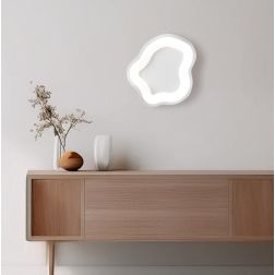 CLOUD PLAFONIERA APPLIQUE LED 2 MISURE LUCE CCT 3000K-4000K IN METALLO BIANCO DESIGN MODERNO