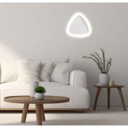 PICK PLAFONIERA APPLIQUE LED 30W LUCE CCT 3000K-4000K IN METALLO BIANCO DESIGN MODERNO