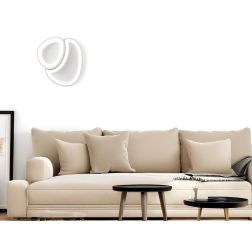 DUO PLAFONIERA APPLIQUE LED 24W LUCE CCT 3000K-4000K IN METALLO BIANCO DESIGN MODERNO 2