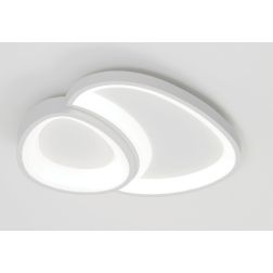 DUO PLAFONIERA APPLIQUE LED 24W LUCE CCT 3000K-4000K IN METALLO BIANCO DESIGN MODERNO