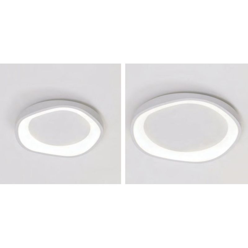 BLOOM PLAFONIERA APPLIQUE 2 MISURE LED INTEGRATO LUCE CCT 3000K-4000K METALLO BIANCO DESIGN MODERNO