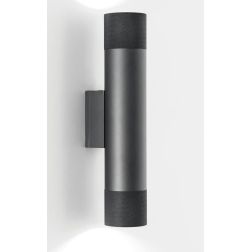 ENIGMA APPLIQUE CILINDRICA H30 CM LUCE SOPRA SOTTO ALLUMINIO ANTRACITE LAMPADINE 2XGU10 MODERNA