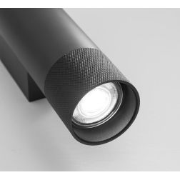 ENIGMA APPLIQUE CILINDRICA H30 CM LUCE SOPRA SOTTO ALLUMINIO ANTRACITE LAMPADINE 2XGU10 MODERNA 2