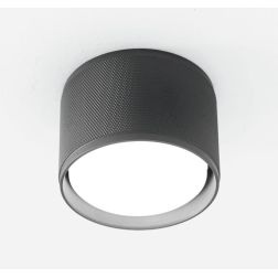 ENIGMA PLAFONIERA APPLIQUE PICCOLA ROTONDA IN ALLUMINIO ANTRACITE CON LAMPADINA ATTACCO GX53 MODERNA