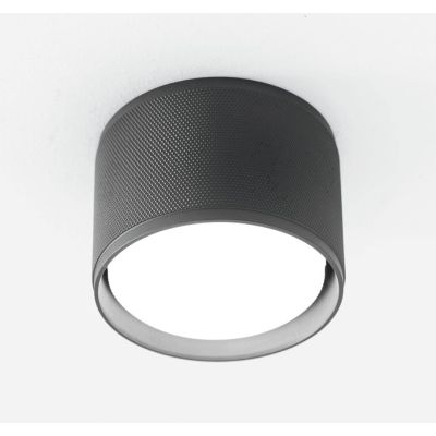 ENIGMA PLAFONIERA APPLIQUE PICCOLA ROTONDA IN ALLUMINIO ANTRACITE CON LAMPADINA ATTACCO GX53 MODERNA