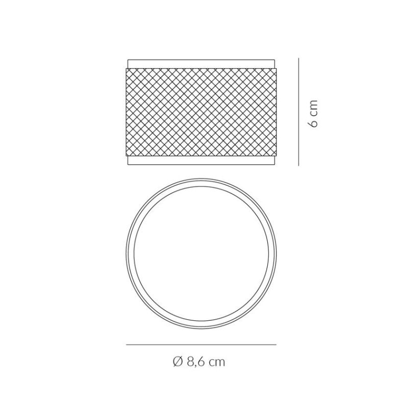ENIGMA PLAFONIERA APPLIQUE PICCOLA ROTONDA IN ALLUMINIO ANTRACITE CON LAMPADINA ATTACCO GX53 MODERNA